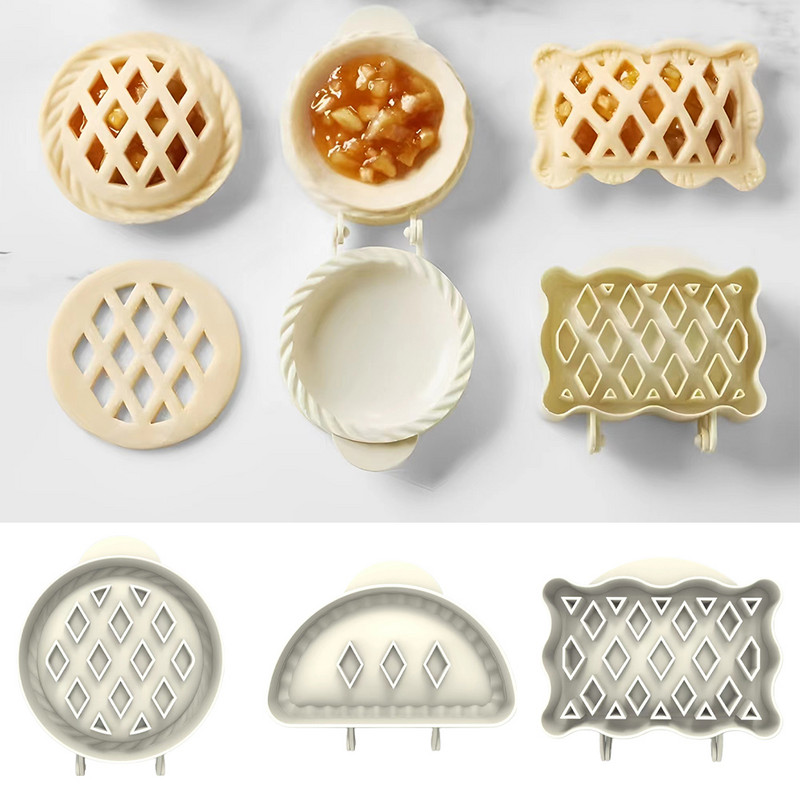 1 τμχ/3 τμχ Πρέσα ζύμης DIY Φόρμα χεριών αποκριάτικων πίτας Στρογγυλό Ορθογώνιο Σπίτι Κουζίνα Χαριτωμένο μίνι ημικύκλιο Classic Cookie Baking Party