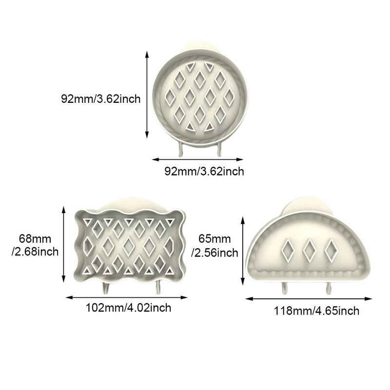 1 τμχ/3 τμχ Πρέσα ζύμης DIY Φόρμα χεριών αποκριάτικων πίτας Στρογγυλό Ορθογώνιο Σπίτι Κουζίνα Χαριτωμένο μίνι ημικύκλιο Classic Cookie Baking Party