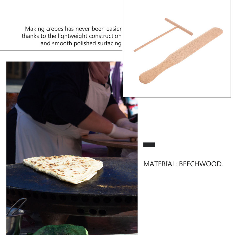 Crep Spreader Spatule Maker Stick Tool Clătite T Unelte Aluat Lemn Pan Turner Paste în formă de Bucătărie Ustensile de modelat profesional
