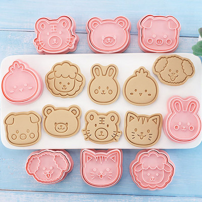 8 tk/komplekt Palju õnne sünnipäevaks Teema Küpsiselõikur Kook Karu Lilleküpsisvorm Küpsisetempel Küpsetamine Kondiitritooted Küpsetusnõud sünnipäevapeoks