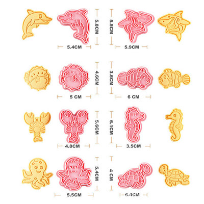 8 tk/komplekt Palju õnne sünnipäevaks Teema Küpsiselõikur Kook Karu Lilleküpsisvorm Küpsisetempel Küpsetamine Kondiitritooted Küpsetusnõud sünnipäevapeoks