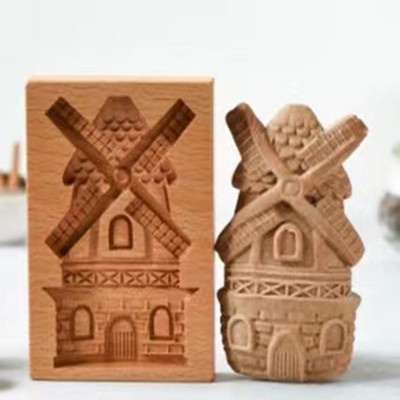 Πασχαλινά Χριστούγεννα 3D Ξύλινη φόρμα για μπισκότα Μελόψωμο Καλούπι σκαλιστή διακόσμηση Σφραγίδα ανάγλυφο χειροτεχνία διακόσμησης Εργαλεία ψησίματος M531