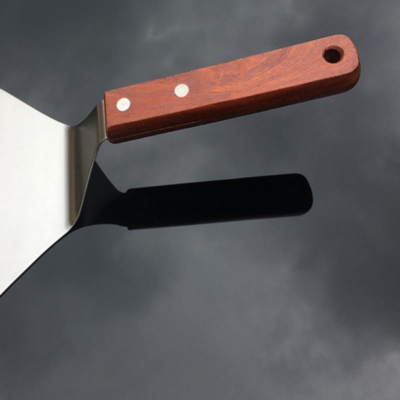 1 tk Roostevabast terasest pitsa spaatliga koogilabidas puidust käepidemega Mittenakkuv pannkoogiküpsetustööriist köögitarvikute jaoks