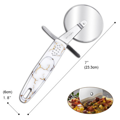 Από ανοξείδωτο ατσάλι κοπτικό μαχαίρι πίτσας Εργαλεία κέικ ρόδες πίτσας Ιδανικά για πίτες πίτσες βάφλες και μπισκότα ζύμης