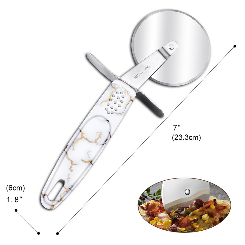 Από ανοξείδωτο ατσάλι κοπτικό μαχαίρι πίτσας Εργαλεία κέικ ρόδες πίτσας Ιδανικά για πίτες πίτσες βάφλες και μπισκότα ζύμης