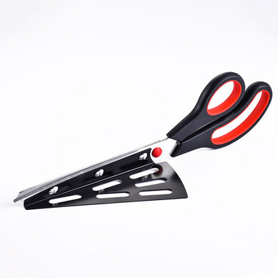 Foarfecă pentru pizza 2 în 1, multifuncțională din oțel inoxidabil, foarfecă pentru clătite, spatulă detașabilă, accesorii pentru coacere, instrument de bucătărie
