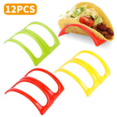 12 vnt tortilijos suktinukų stovas spalvingas taco lukšto plastikinis laikiklis sumuštinių duonos vitrinos stovas lėkštės maisto laikiklis virtuvės reikmenys