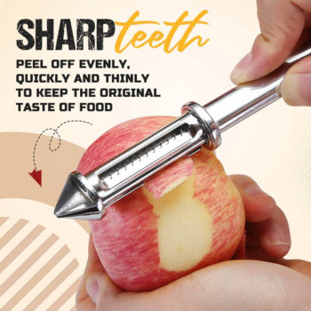 Πολυλειτουργικό μαχαίρι αποφλοίωσης φρούτων λαχανικών από ανοξείδωτο ατσάλι + ξύστρα λέπι ψαριού βούρτσα καθαρισμού δέρματος ψαριού Εργαλείο αποφλοίωσης καρότου