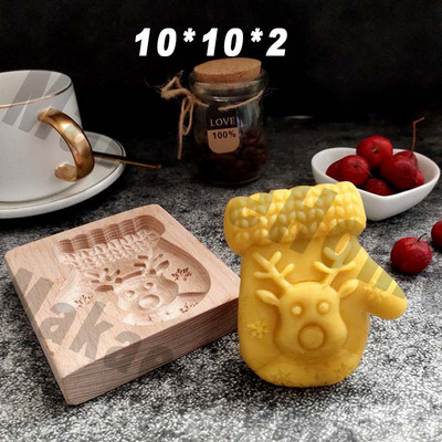 Ξύλινη φόρμα για μπισκότα Φόρμα για μπισκότα γάμου Flower Tree Cartoon Ζώα Μοτίβο τούρτας Εργαλεία φόρμας ψησίματος για τα Χριστούγεννα το Πάσχα