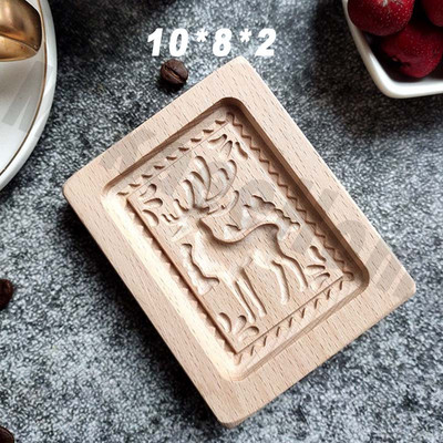 Ξύλινη φόρμα για μπισκότα Φόρμα για μπισκότα γάμου Flower Tree Cartoon Ζώα Μοτίβο τούρτας Εργαλεία φόρμας ψησίματος για τα Χριστούγεννα το Πάσχα