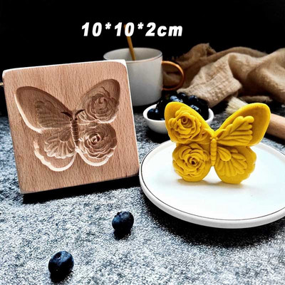 Ξύλινη φόρμα για μπισκότα Φόρμα για μπισκότα γάμου Flower Tree Cartoon Ζώα Μοτίβο τούρτας Εργαλεία φόρμας ψησίματος για τα Χριστούγεννα το Πάσχα