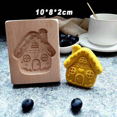 Ξύλινη φόρμα για μπισκότα Φόρμα για μπισκότα γάμου Flower Tree Cartoon Ζώα Μοτίβο τούρτας Εργαλεία φόρμας ψησίματος για τα Χριστούγεννα το Πάσχα