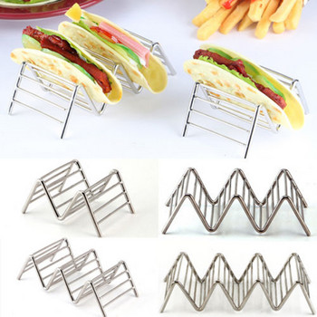 Taco Display Stand Food Rack for Mexican Burritos Pancake Restaurant Rack από ανοξείδωτο χάλυβα Βάση Taco Εργαλεία αποθήκευσης τροφίμων κουζίνας