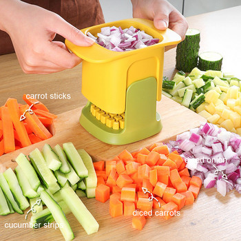 Машина за чипс Ръчна резачка за зеленчуци под налягане Машина за кълцане на картофи за моркови Резачки за плодове Нарязване на кубчета Инструмент за кълцане на картофи и зеленчуци