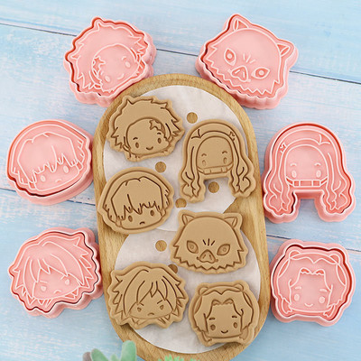 Demon Slayer Mold Biscuit Cookie Cutter 6 τμχ/σετ 3D Press Christmas Cutters Σφραγίδα μπισκότων Φοντάν Φόρμα Ψησίματος Sugarcraft