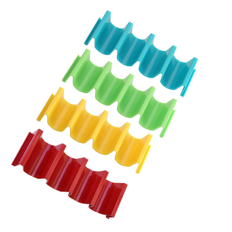 Държач за тако Стойка Стойка Тава Държачи за черупки от тортила Камион Мини Сервиране Твърда чиния за новости Plasticroll мексикански метални стелажи за черупки