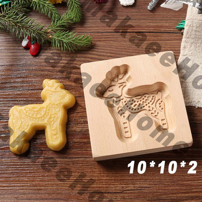 Drveni kalup za kolačiće 3d božićni kalupi za kolače Rezač za kekse Kalupi za reljefne kalupe za kolače i kolače Moldes Galletas Press