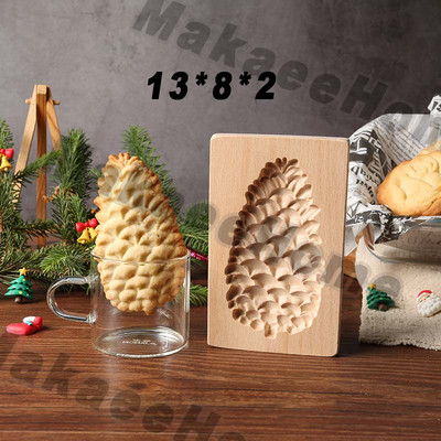 Drveni kalup za kolačiće 3d božićni kalupi za kolače Rezač za kekse Kalupi za reljefne kalupe za kolače i kolače Moldes Galletas Press