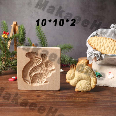 Drveni kalup za kolačiće 3d božićni kalupi za kolače Rezač za kekse Kalupi za reljefne kalupe za kolače i kolače Moldes Galletas Press