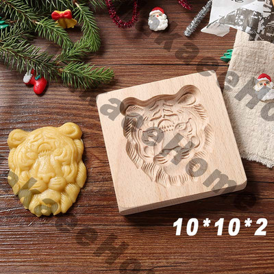 Drveni kalup za kolačiće 3d božićni kalupi za kolače Rezač za kekse Kalupi za reljefne kalupe za kolače i kolače Moldes Galletas Press