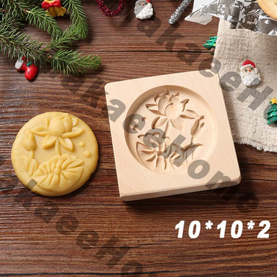 Drveni kalup za kolačiće 3d božićni kalupi za kolače Rezač za kekse Kalupi za reljefne kalupe za kolače i kolače Moldes Galletas Press