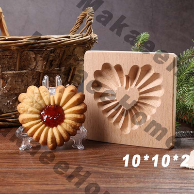 Drveni kalup za kolačiće 3d božićni kalupi za kolače Rezač za kekse Kalupi za reljefne kalupe za kolače i kolače Moldes Galletas Press