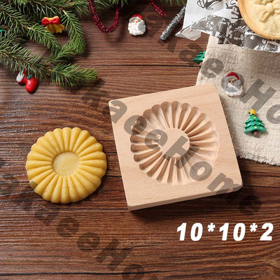 Drveni kalup za kolačiće 3d božićni kalupi za kolače Rezač za kekse Kalupi za reljefne kalupe za kolače i kolače Moldes Galletas Press