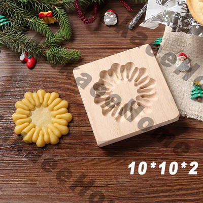 Drveni kalup za kolačiće 3d božićni kalupi za kolače Rezač za kekse Kalupi za reljefne kalupe za kolače i kolače Moldes Galletas Press