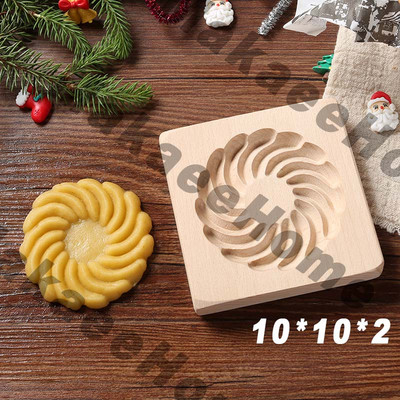 Drveni kalup za kolačiće 3d božićni kalupi za kolače Rezač za kekse Kalupi za reljefne kalupe za kolače i kolače Moldes Galletas Press