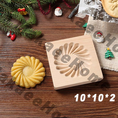 Drveni kalup za kolačiće 3d božićni kalupi za kolače Rezač za kekse Kalupi za reljefne kalupe za kolače i kolače Moldes Galletas Press
