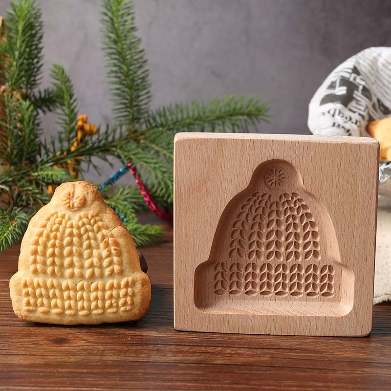 Drveni kalup za kolačiće 3d božićni kalupi za kolače Rezač za kekse Kalupi za reljefne kalupe za kolače i kolače Moldes Galletas Press