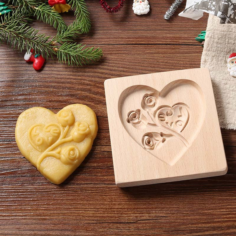 Drveni kalup za kolačiće 3d božićni kalupi za kolače Rezač za kekse Kalupi za reljefne kalupe za kolače i kolače Moldes Galletas Press