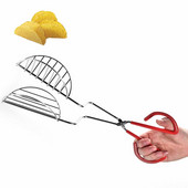 Dispozitiv pentru tortilla prăjită din oțel inoxidabil Cleste placate cu mâner din cauciuc Chipsuri de cartofi prăjiți Forme de presare Accesorii pentru bucătărie