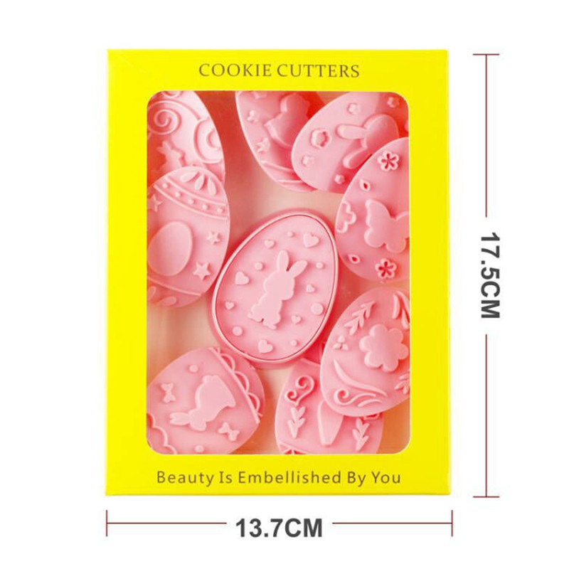 9 τεμ. Πασχαλινή φόρμα κουνελιού για μπισκότο πλαστικό λαγουδάκι κόφτης μπισκότων αυγών σφραγίδα ανάγλυφη τούρτα ζαχαροπλαστικής για το Πάσχα Εργαλεία διακόσμησης ψησίματος