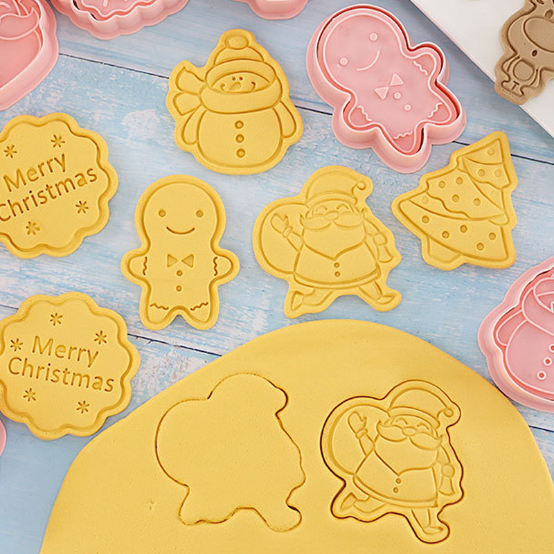 8 τεμάχια χριστουγεννιάτικα μπισκότα κουπάτ σε σχήμα λουλουδιού Φόρμα μπισκότων Πλαστική μελόψωμο Σπίτι Santa`s Cutters for Home Kitchen