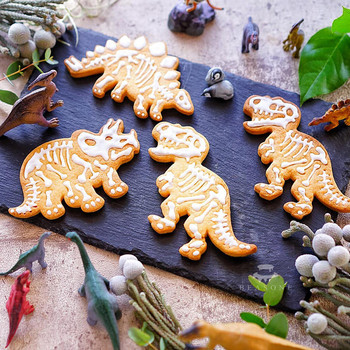 3D Dinosaur Cookie Cutters Mold Dinosaur Biscuit Refassing Mold Sugarcraft Dessert Mold Baking Fondant Cake Decoration Εργαλείο 3τμχ