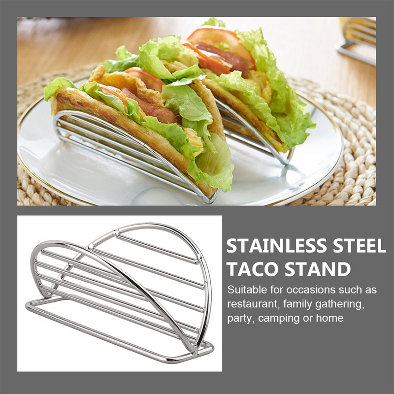 Taco Rack Hoidja Metallist Virnastatav Roostevaba Mehhiko Shell Näidik Portsjoni Rull Tortillastendid Konteinerid Kandikud Säilitusalus