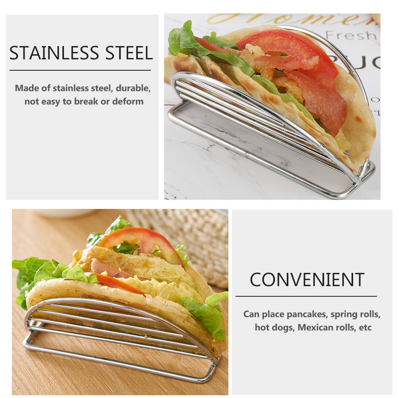 Taco Rack Hoidja Metallist Virnastatav Roostevaba Mehhiko Shell Näidik Portsjoni Rull Tortillastendid Konteinerid Kandikud Säilitusalus