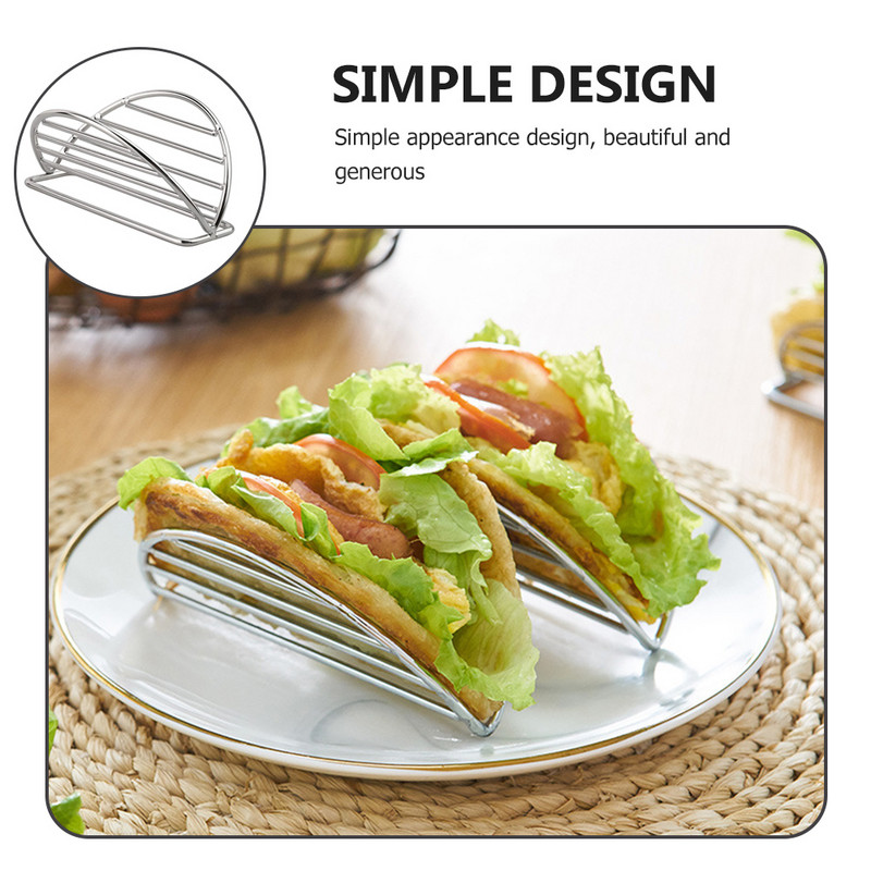 Taco Rack Hoidja Metallist Virnastatav Roostevaba Mehhiko Shell Näidik Portsjoni Rull Tortillastendid Konteinerid Kandikud Säilitusalus