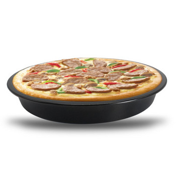 Премиум незалепваща тава за пица Съд за печене от въглеродна стомана Плоча за пица Кръгла дълбока чиния Тава за пица Тава Форма Инструменти за печене