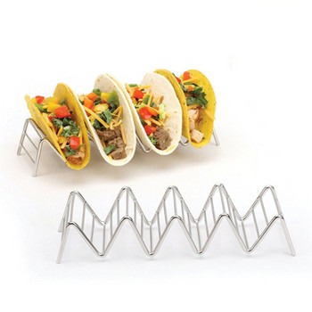 Ολοκαίνουργια βάση Taco από ανοξείδωτο ατσάλι μεξικάνικη σχάρα φαγητού για πίτσα Στήριγμα στηρίγματος με ράφι Στυλ δίσκου για ψήσιμο πλυντηρίου πιάτων