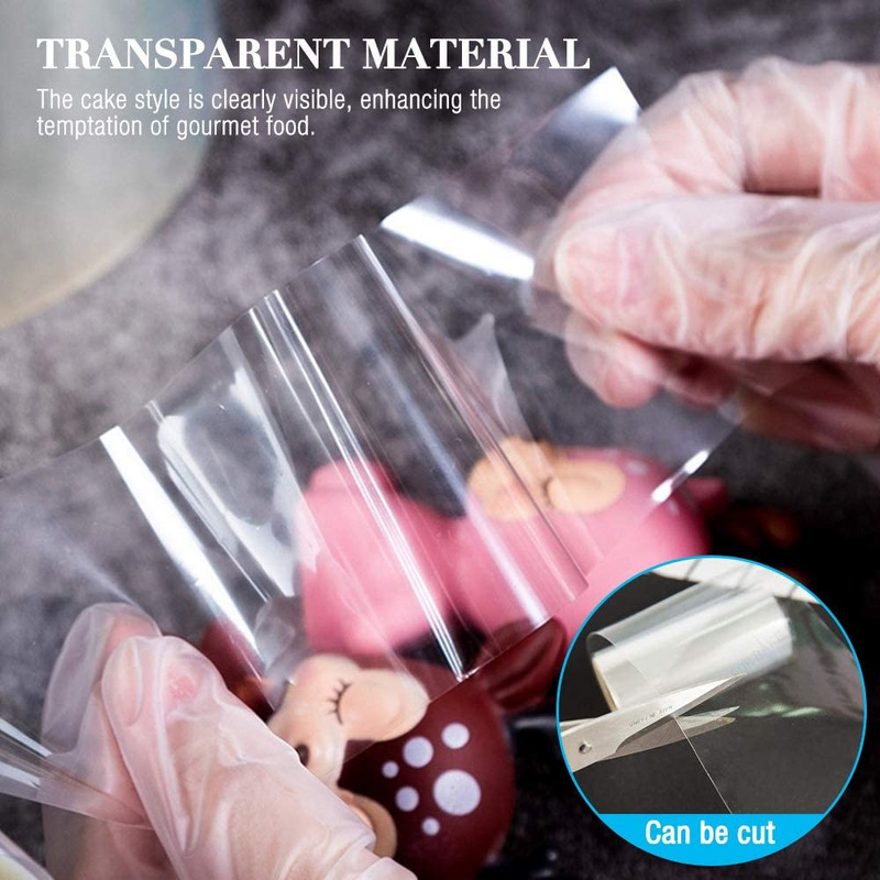 8/10/12/15/20 CM torto apykaklės permatomos acetato ritininės skaidraus acetato juostelės torto lakšto torto dekoravimas šokoladiniams putėsiams kepti
