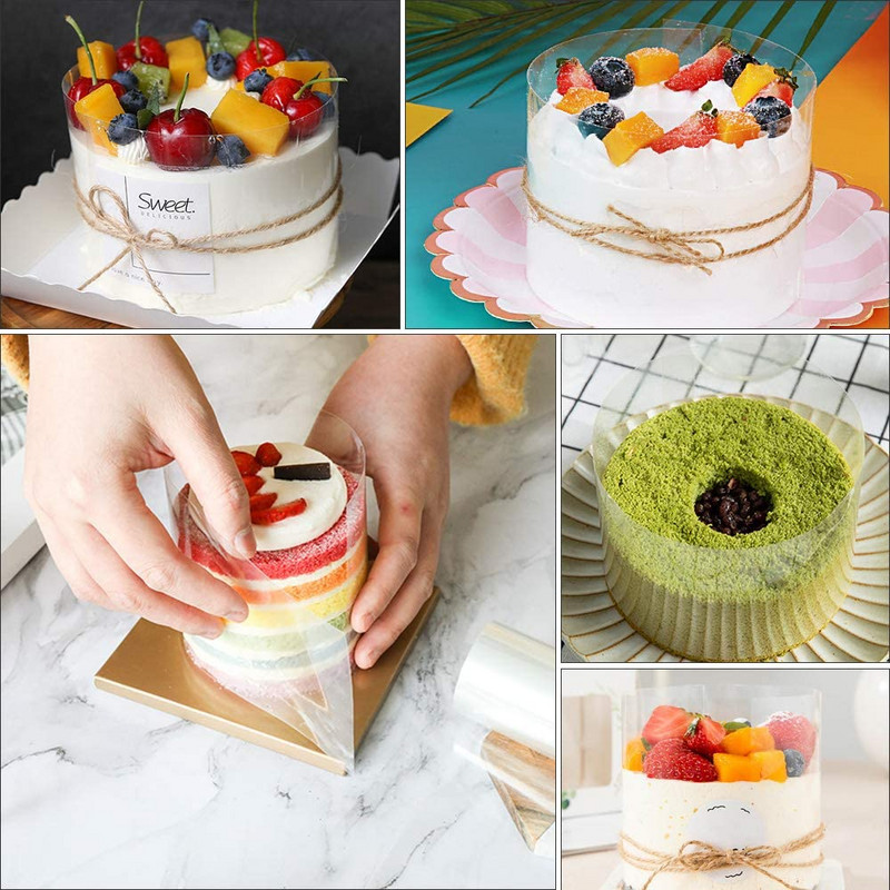 8/10/12/15/20 CM torto apykaklės permatomos acetato ritininės skaidraus acetato juostelės torto lakšto torto dekoravimas šokoladiniams putėsiams kepti