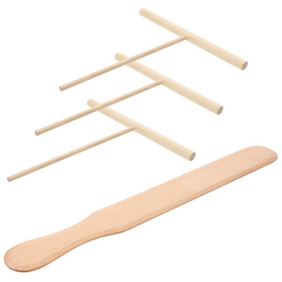 Spatulă pentru împrăștiat crep Ustensile din lemn pentru clătite Set tigaie pentru copt Spatule pentru gătit Instrument Razuitoare Aluat Cr Dosa Greblă