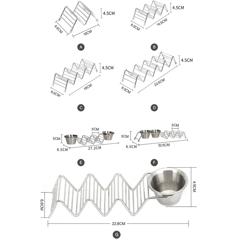 Mosodo μεξικάνικο εστιατόριο από ανοξείδωτο ατσάλι Σχάρα για τηγανίτες Βάση Taco Βάση πίτσας Stand Spring Roll Food Rack Εργαλεία κουζίνας