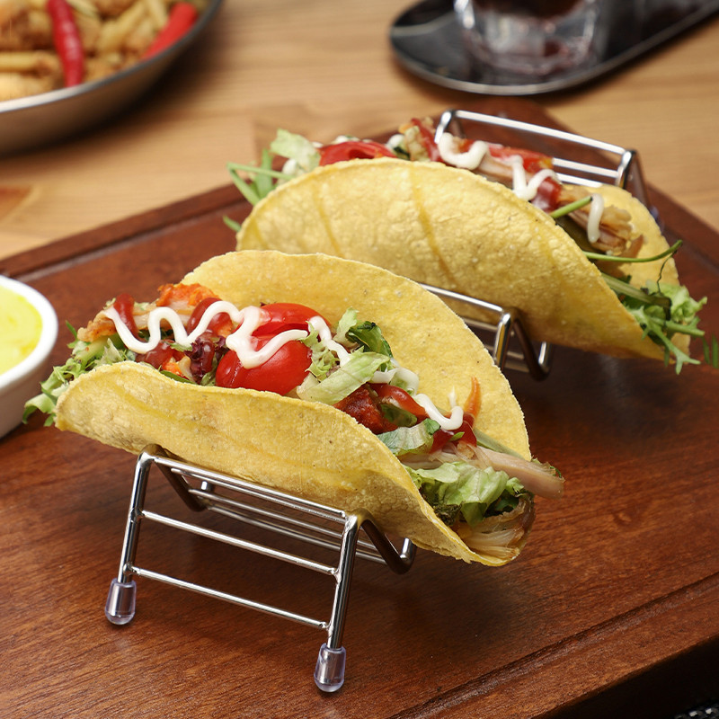 Mosodo μεξικάνικο εστιατόριο από ανοξείδωτο ατσάλι Σχάρα για τηγανίτες Βάση Taco Βάση πίτσας Stand Spring Roll Food Rack Εργαλεία κουζίνας