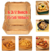 16/20 cm kandiline õhufritüür Ühekordselt kasutatav pärgamentpaberist vooder Õlikindel paberialus Mittenakkuva küpsetusmatt Õhkfritüüri tarvik Dropship