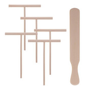 2/4/6 τεμ. Μαγειρικά σκεύη για τηγανίτες Ξύλινος απλωτής κρεπ και σπάτουλα Εργαλεία απλώματος κουρκούτις ρακής τορτίγιας