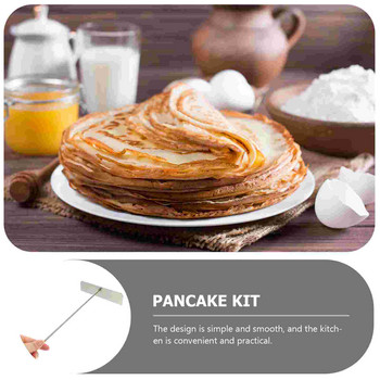 Εργαλείο απλώσεως κρέπας Batter Maker Pancake T Oil Crepes Stick Tortilla Targ Shape Dough Tools Spreading Spatula Metal Professional