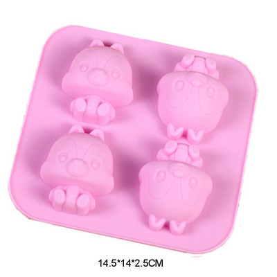 Animacinio filmo silikoninė forma kepimui Dygsnis Meškiukas Pelė Katė Kiaulė Antis Šokoladinis Muilo Forma Gyvūnų Tortų Dekoravimo Priemonė Kekselių dangtelis